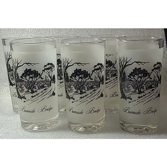 Six (6) Civil War Commemorative Glasses Burnside Bridge Antietam Centennial 1962 - Picture 1 of 3